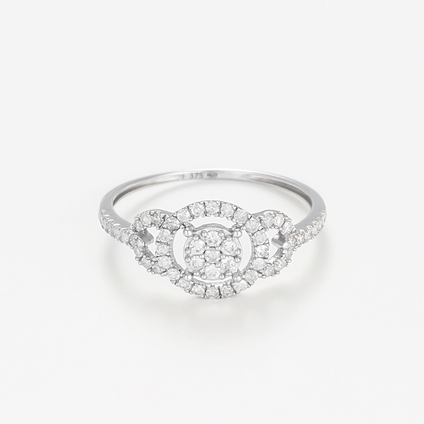 Anillo de Diamantes "Infinito" 0.31/51 - Oro Blanco 375/1000