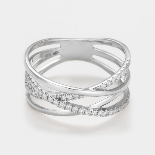 Anillo "Lanao" D 0.22/40 - Oro blanco 375/1000