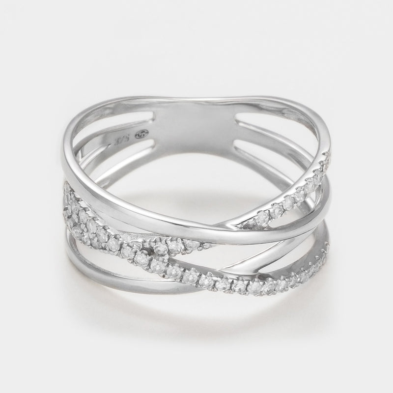 Bague "Lanao" D 0,22/40 - Or Blanc 375/1000