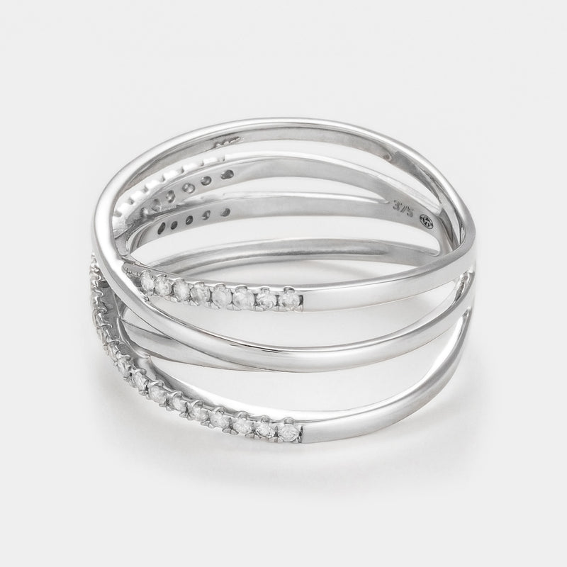 Bague "Lanao" D 0,22/40 - Or Blanc 375/1000