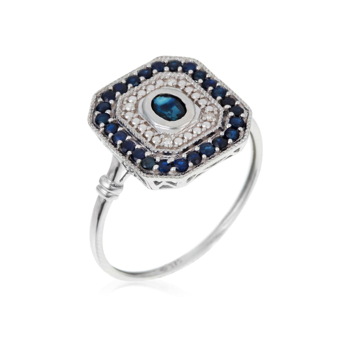 Bague "Hoala" D 0,22/4 Sa 1,072/27 - Or Blanc 375/1000