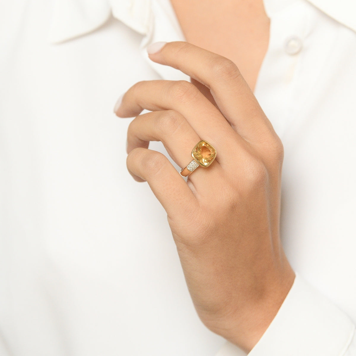 Bague "Sucre D'Orge" D0,17/18 Ct4,4/1 - Or Jaune 375/1000