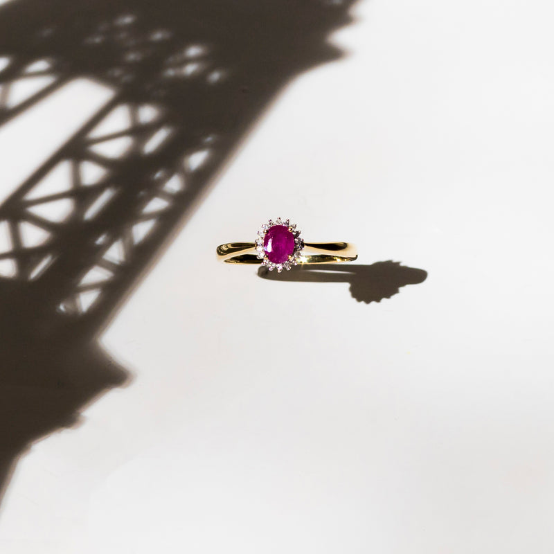 Anillo "Capiz" D 0.06/18 Ru 0.55/1 - Oro amarillo 375/1000