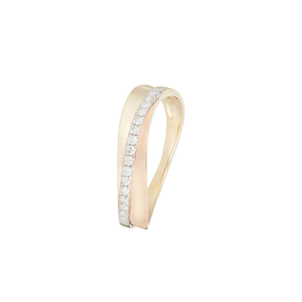Bague "Sydney" D 0,16/17 - Or Bicolore 375/1000