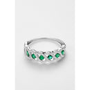 Bague "Green Tarlac" D 0,056/16 Em 0,72/6 - Or Blanc 375/1000