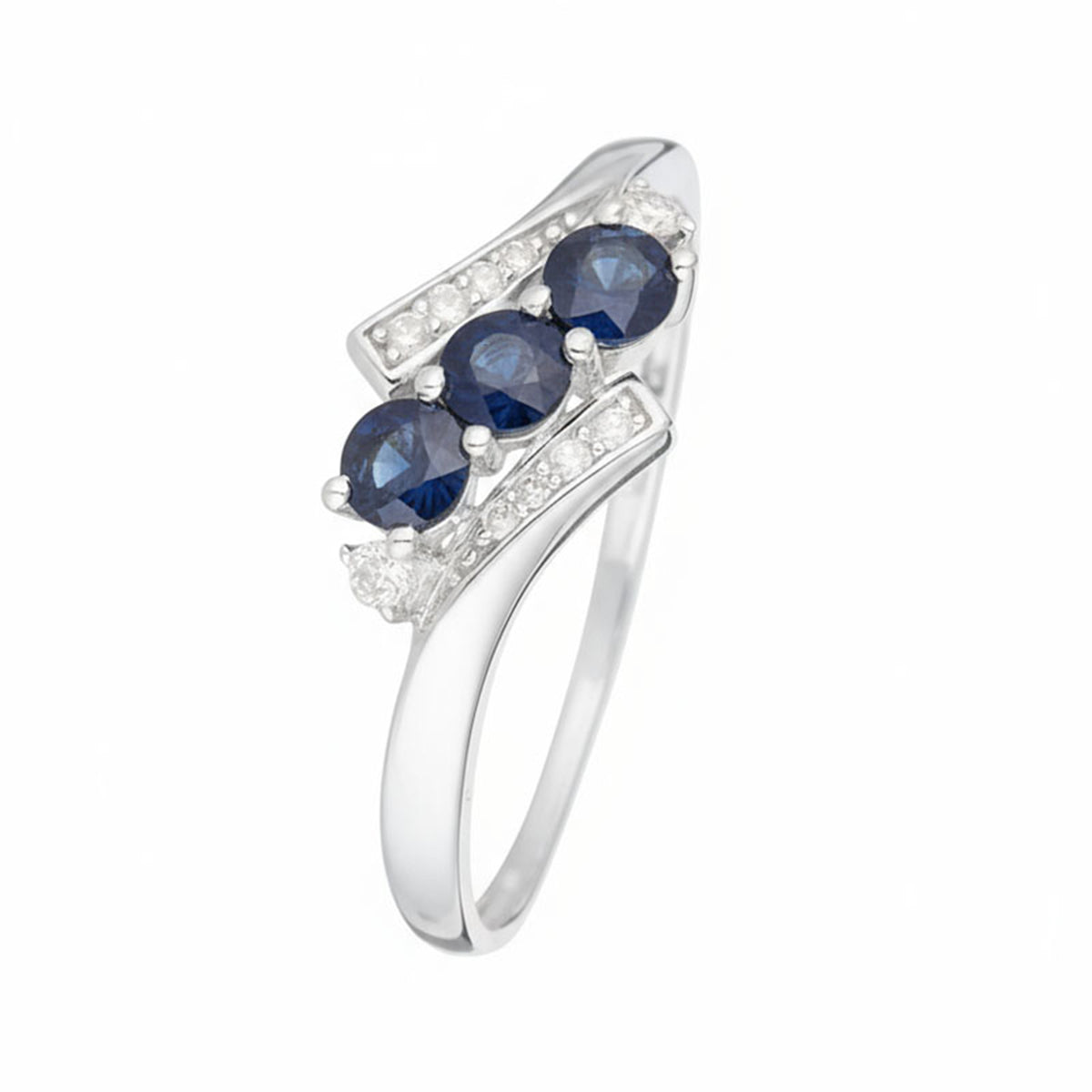 Bague "Melbourne" D 0,068/10 Sa 0,54/3 - Or Blanc 375/1000