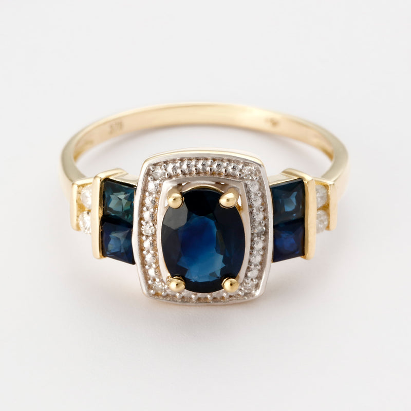 Bague "Charmante" Diamants 0,084/10; Sa1,69/5 - Or Jaune 375/1000