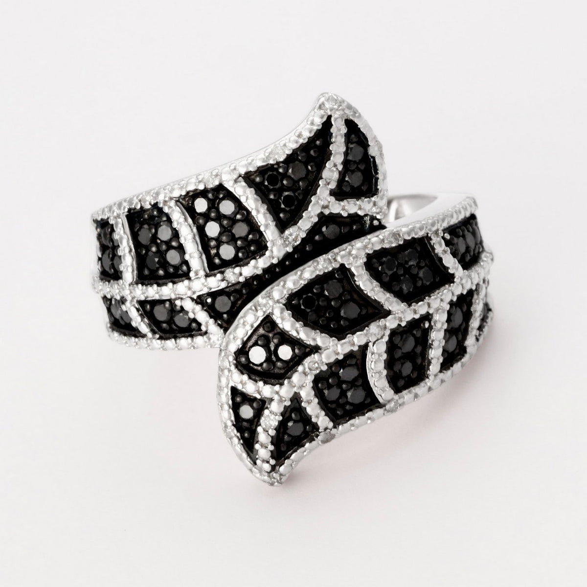 Anello "Bella di notte" D0,067/19; Dn0,418/44 - Oro bianco 375/1000