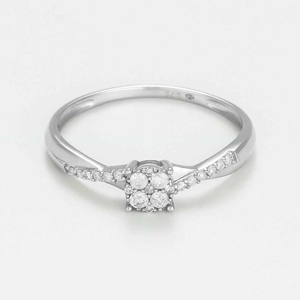 Anillo "Lismore" D 0.16/21 - Oro blanco 375/1000