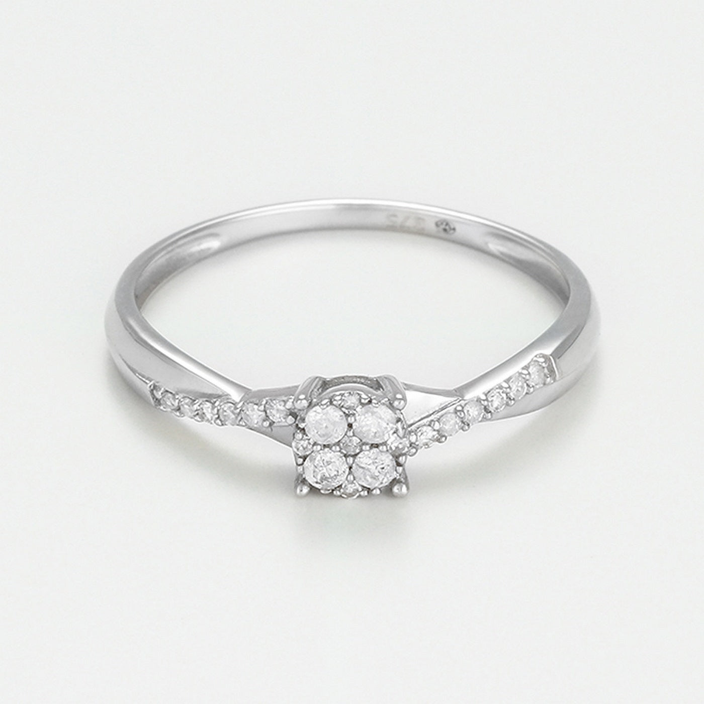 Anillo "Lismore" D 0.16/21 - Oro blanco 375/1000