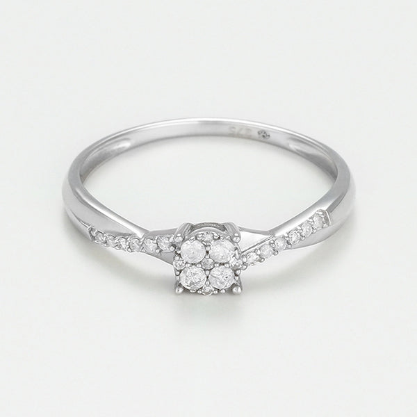 Anillo "Lismore" D 0.16/21 - Oro blanco 375/1000