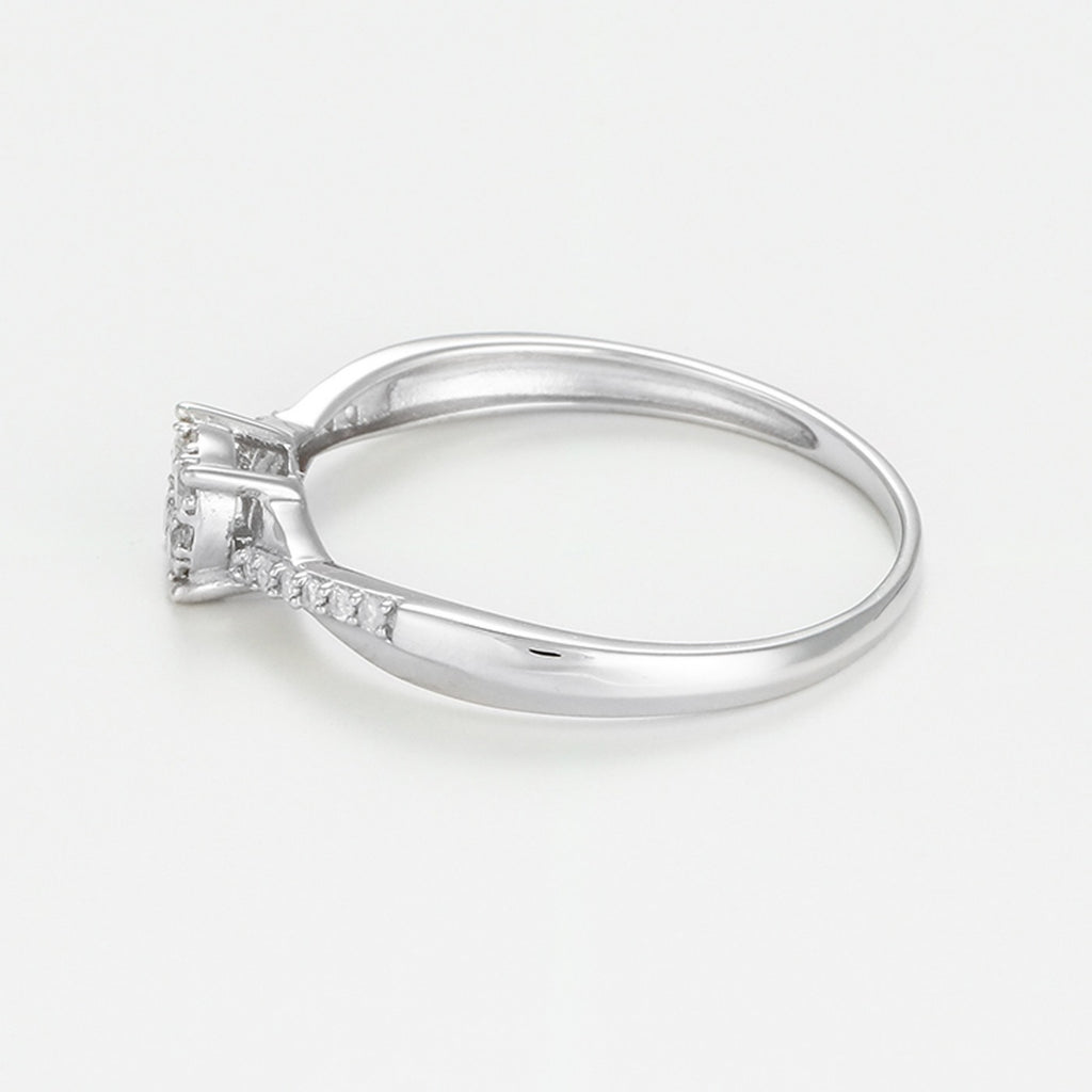 Anillo "Lismore" D 0.16/21 - Oro blanco 375/1000