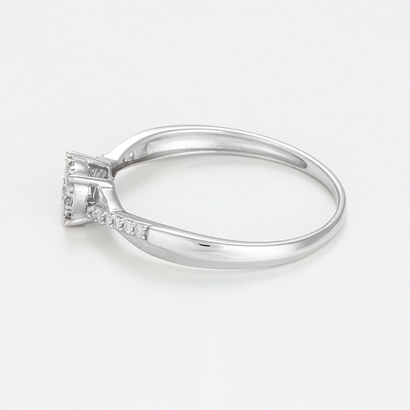 Anillo "Lismore" D 0.16/21 - Oro blanco 375/1000