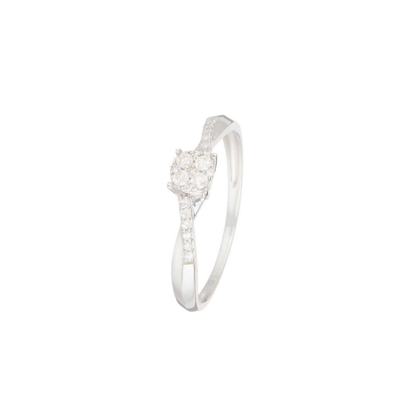Anillo "Lismore" D 0.16/21 - Oro blanco 375/1000