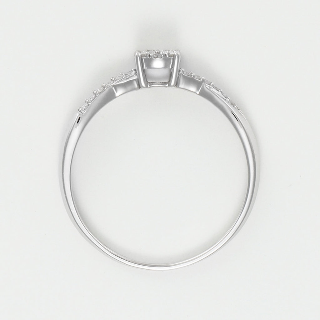 Anillo "Lismore" D 0.16/21 - Oro blanco 375/1000