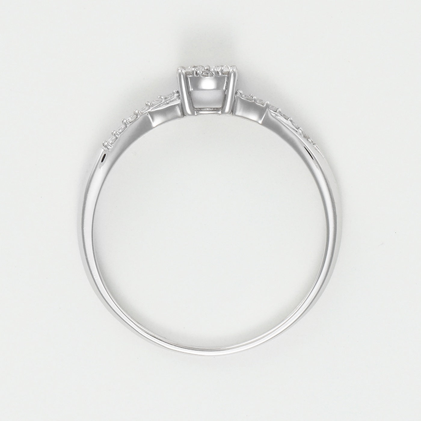 Anillo "Lismore" D 0.16/21 - Oro blanco 375/1000