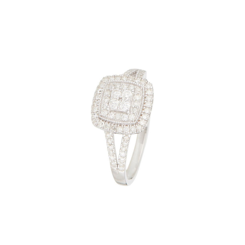 Anillo "Newcastle" D 0.51/76 - Oro blanco 375/1000