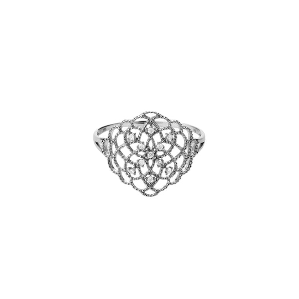 "Lace" Ring D0.061/11 - 375/1000 White Gold