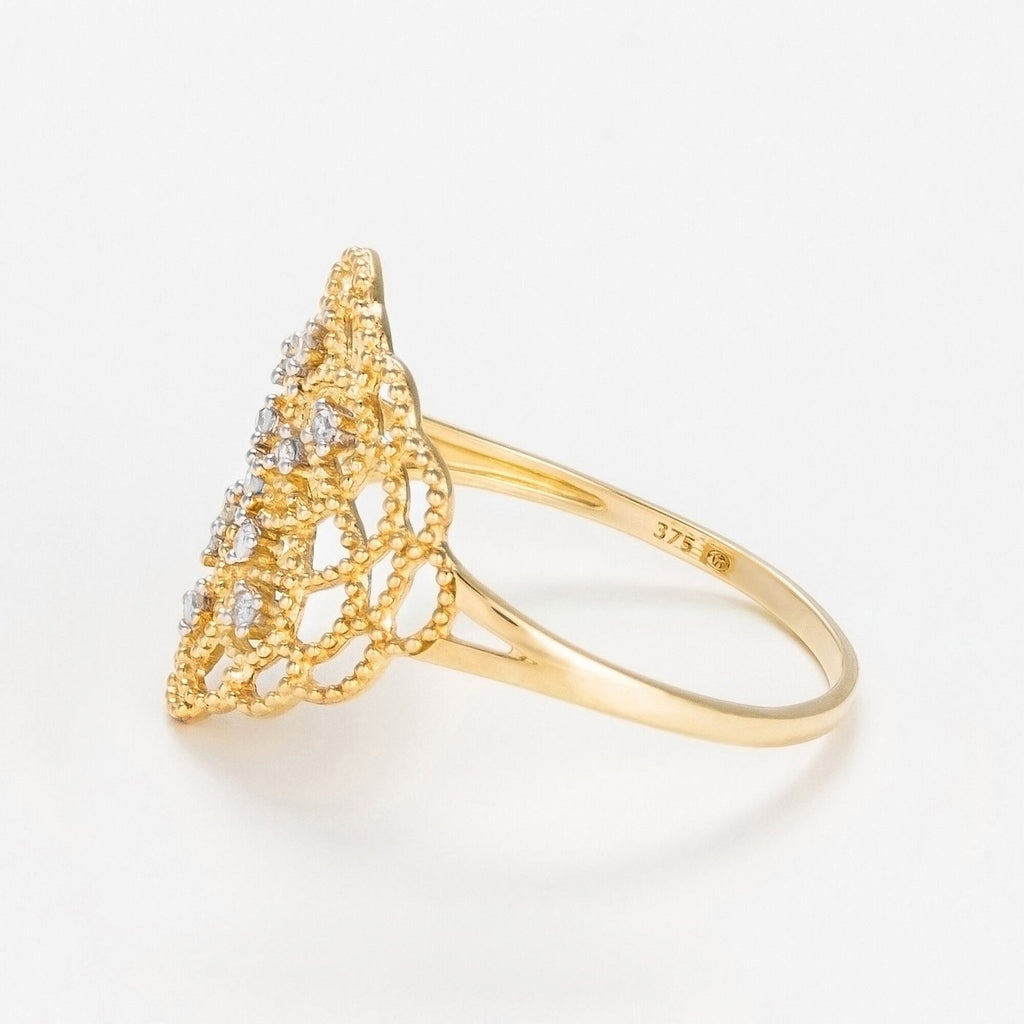 "Dentelle" Ring D0.06/11 - 9ct Yellow Gold