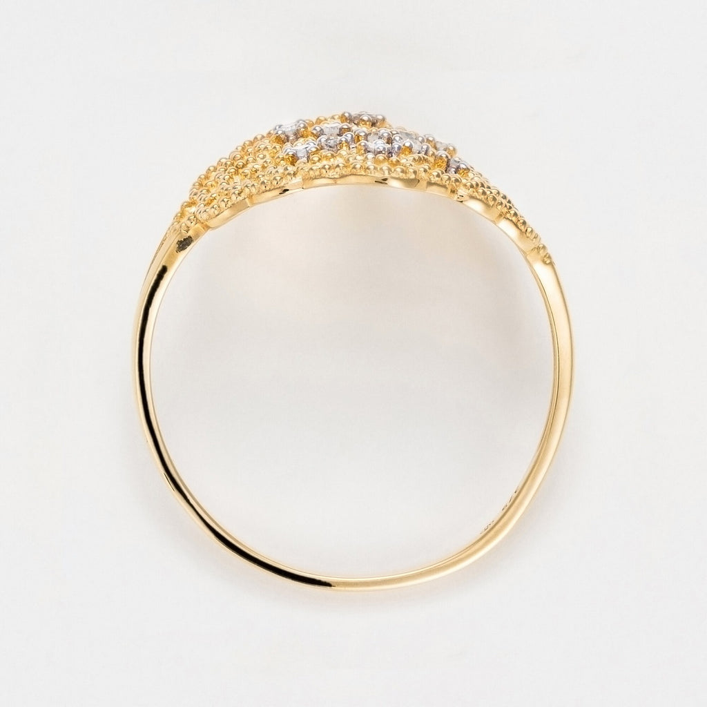 Bague "Dentelle" D0,06/11 - Or Jaune 375/1000