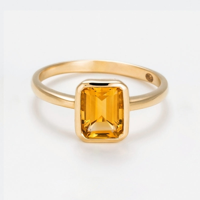 Bague "Classy" Citrine 1,86/1 - Or Jaune 375/1000