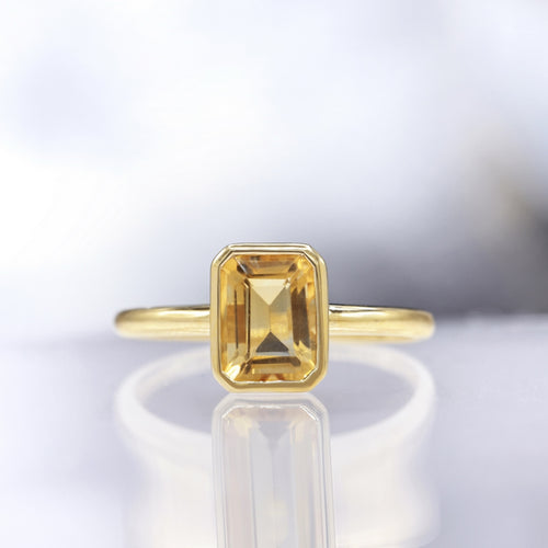 Bague "Classy" Citrine 1,86/1 - Or Jaune 375/1000