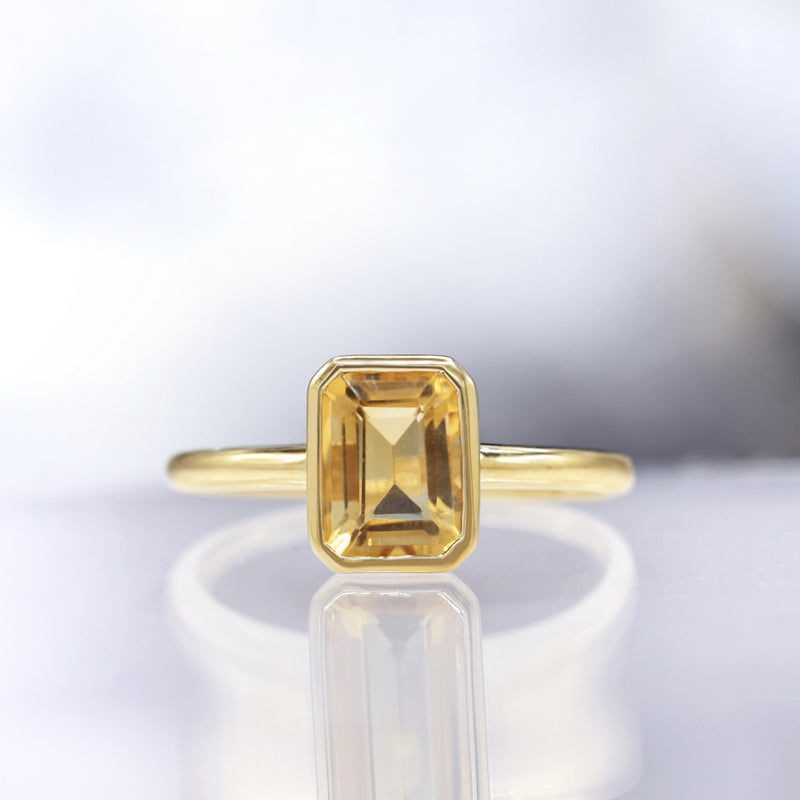 Bague "Classy" Citrine 1,86/1 - Or Jaune 375/1000