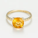 Bague "Clou" Citrine 2,3/1 - Or Jaune 375/1000