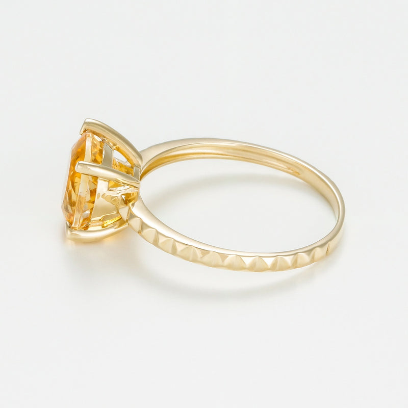 Bague "Clou" Citrine 2,3/1 - Or Jaune 375/1000