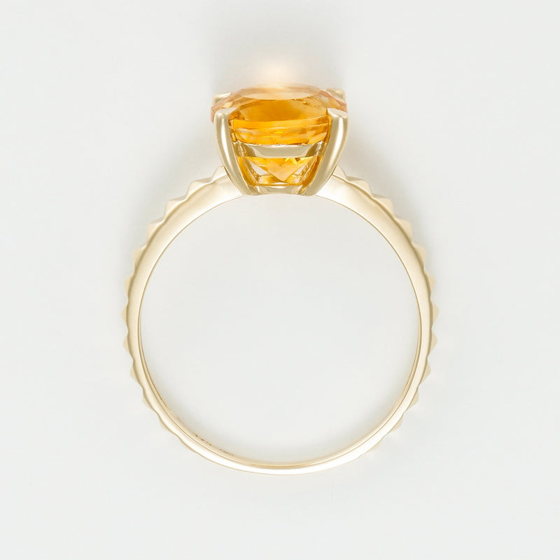 Bague "Clou" Citrine 2,3/1 - Or Jaune 375/1000