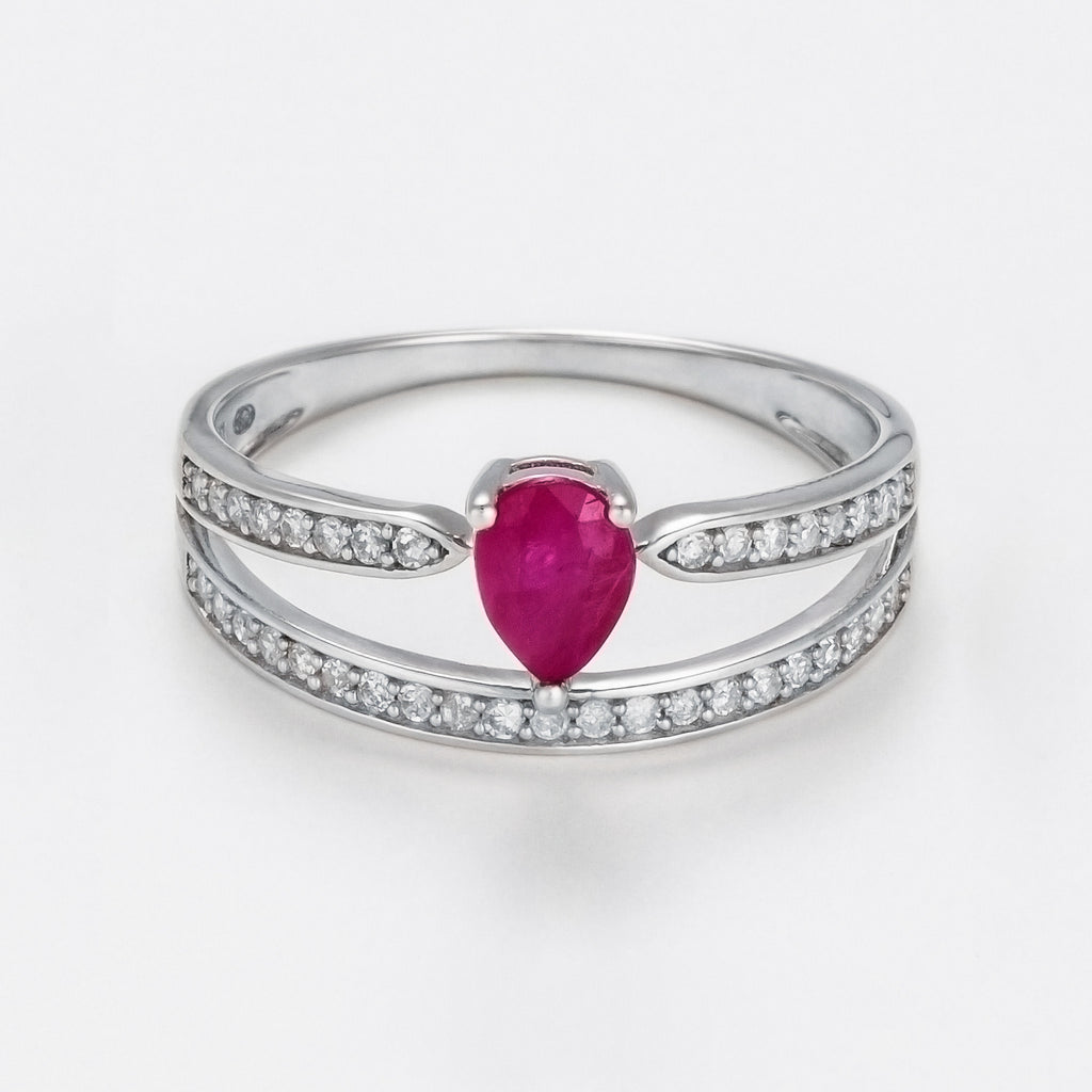 “Eugenie” Ring Dia 0,2/37 Ru 0,6/1 - 375/1000 White Gold