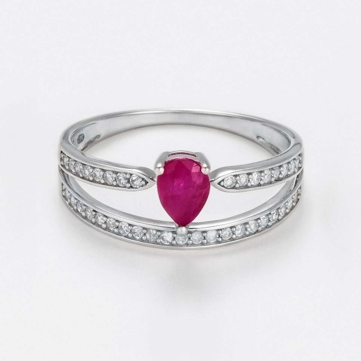 “Eugenie” Ring Dia 0,2/37 Ru 0,6/1 - 375/1000 White Gold