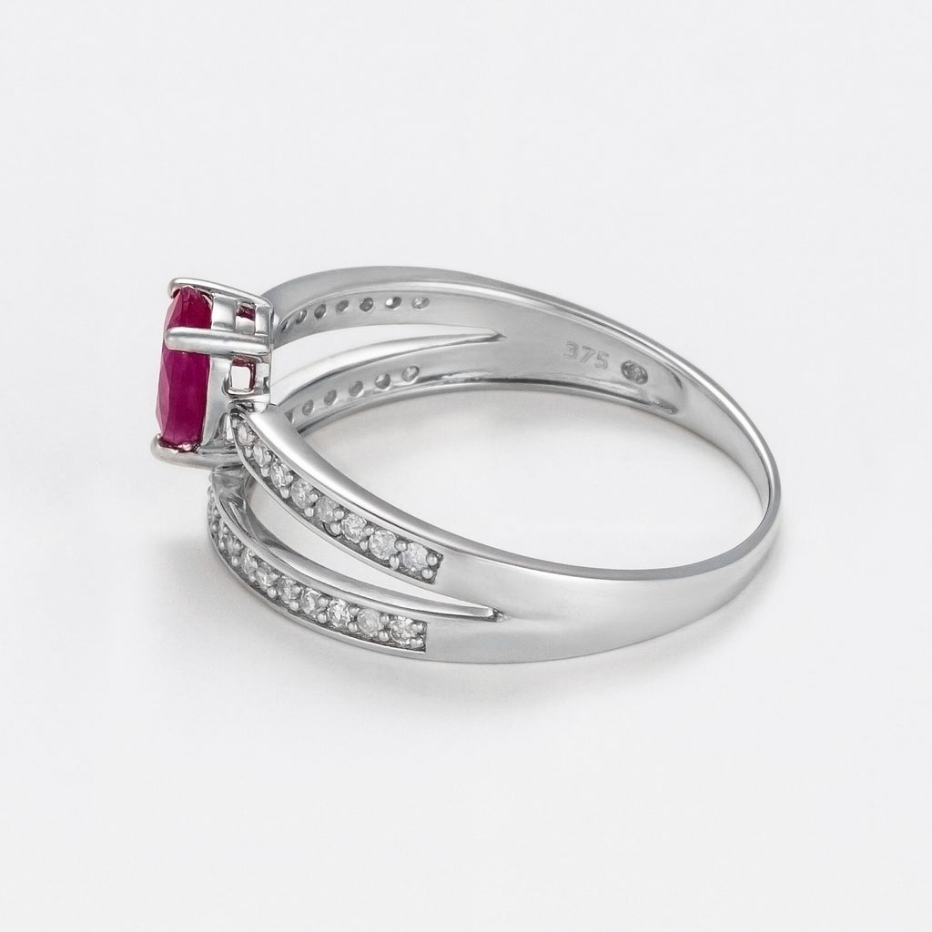 “Eugenie” Ring Dia 0,2/37 Ru 0,6/1 - 375/1000 White Gold