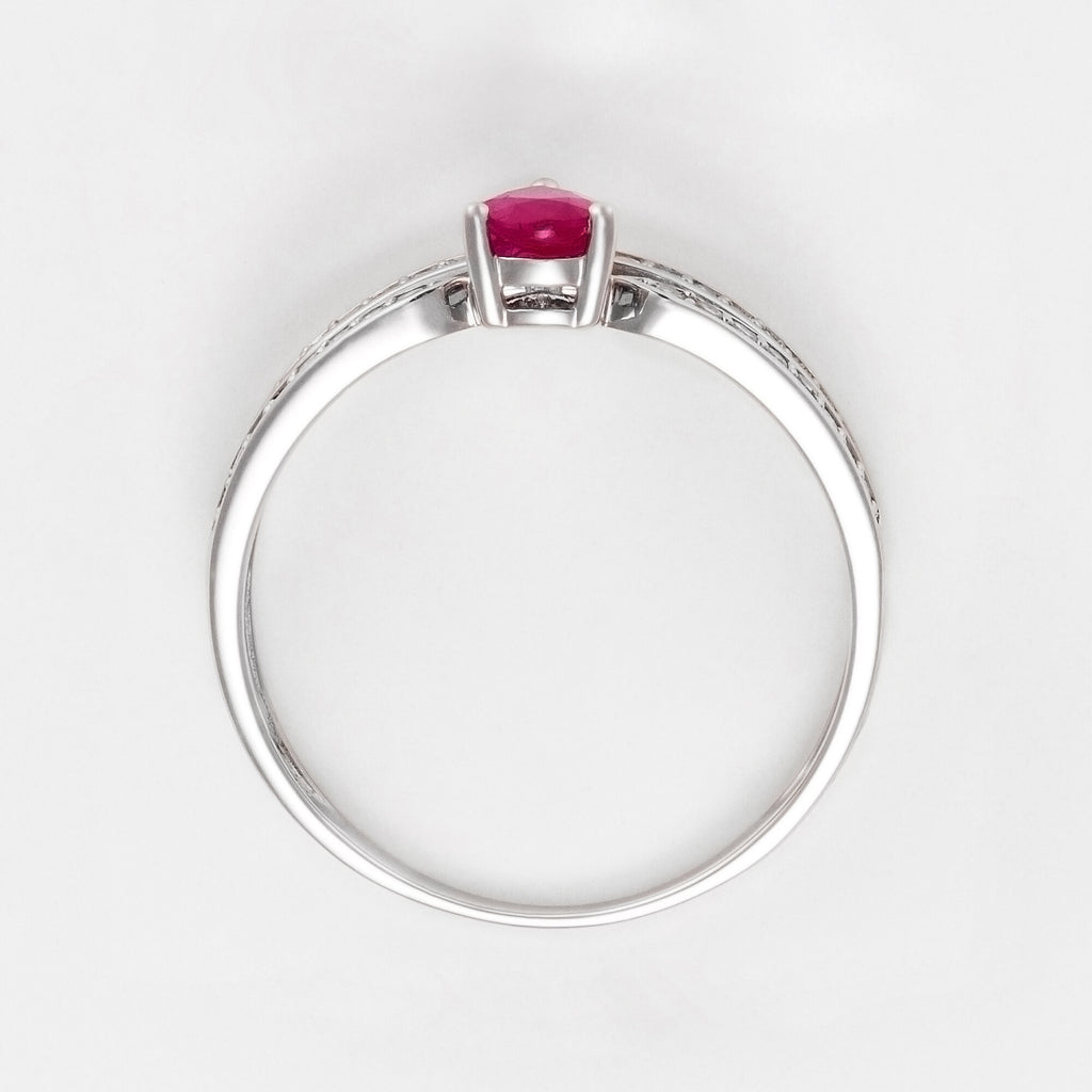 “Eugenie” Ring Dia 0,2/37 Ru 0,6/1 - 375/1000 White Gold