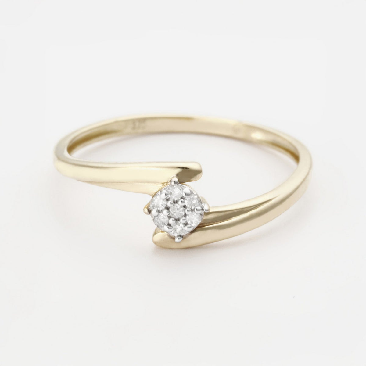 “Dawn’s Radiance” ring D0.044/7 – 375/1000 yellow gold