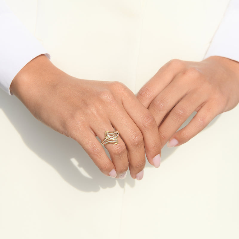 Bague "Éclat De Vie" Diamants 0,21/60 - Or Jaune 375/1000