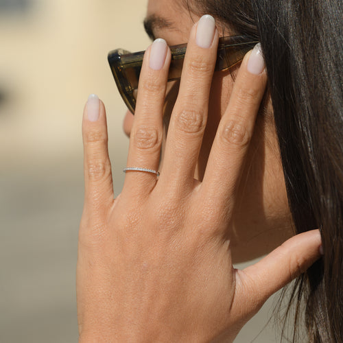 Bague "Alliance Délice" Diamants 0,16/20 - Or Blanc 375/1000