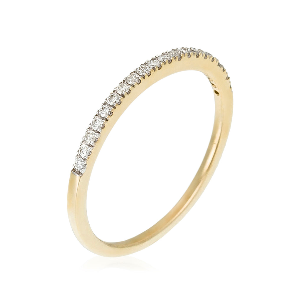Bague "Alliance Délice" Diamants 0,16/20 - Or Jaune 375/1000