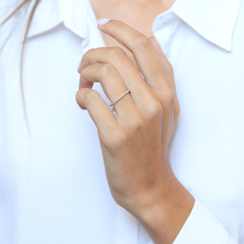 Bague "Alliance Délice" Diamants 0,16/20 - Or Jaune 375/1000