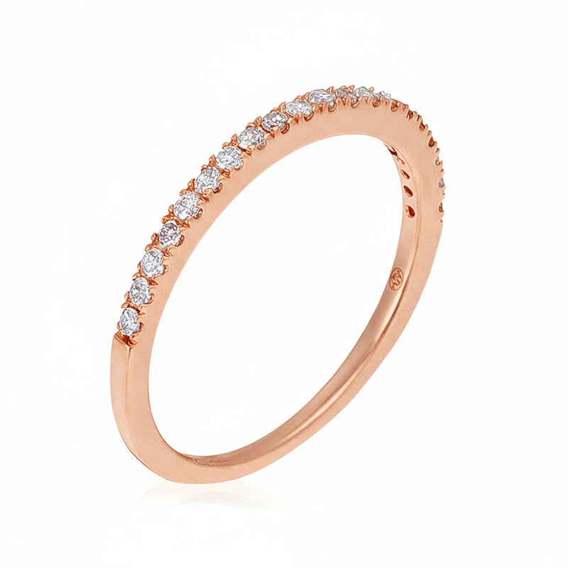Bague "Alliance Délice" Diamants 0,16/20 - Or Rose 375/1000
