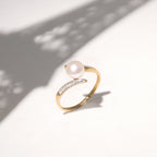Anello "Fenoa" D 0,054/12 Perla 1 - Oro giallo 375/1000