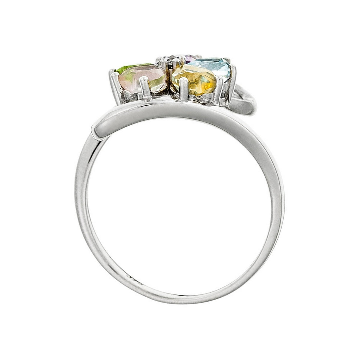 "Colour Explosion" Ring Diamonds 0,02/1 & Amethyst, Topaz, Pink Tourmaline, Citrine and Peridot 1,51/5 - 375/1000 White Gold
