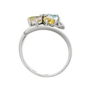 Bague "Color Explosion" Diamants 0,02/1 & Amé,Top,Rostourm,Citri & Per1,51/5 - Or Blanc 375/1000