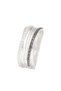 Bague "Palmerston" Diamants 0,20/19 Et Diamants Noirs 0,22/19