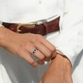 Bague "Taipei" D 0,099/18 Saphir 0,85/3 - Or Blanc 375/1000