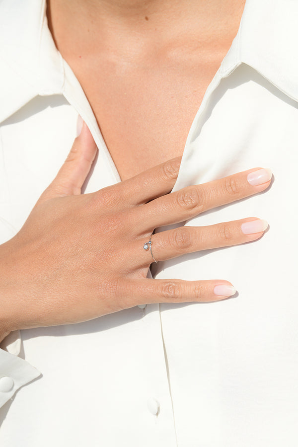 Bague "Binja" D 0,068/1 - Or Blanc 375/1000