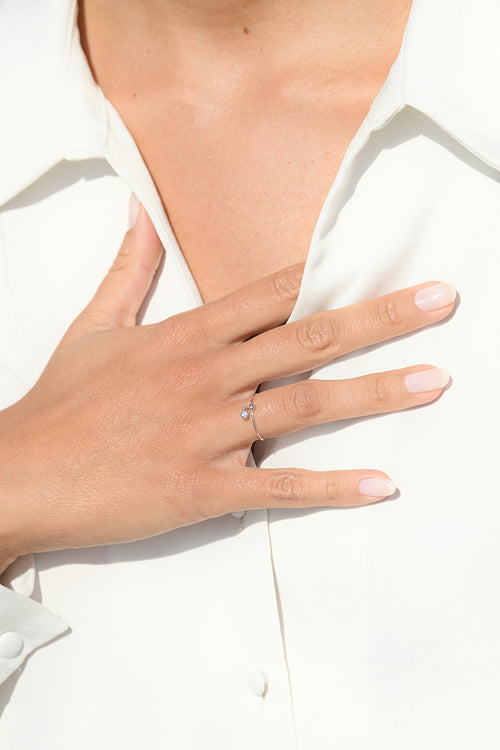 Bague "Binja" D 0,068/1 - Or Blanc 375/1000