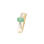 Bague "Ambi" D 0,035/10 Emeraude 0,605/1 - Or Jaune 375/1000