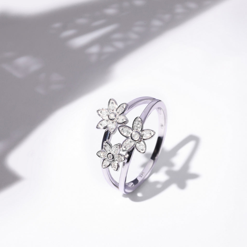 Bague "Serena" D 0,173/20 - Or Blanc 375/1000