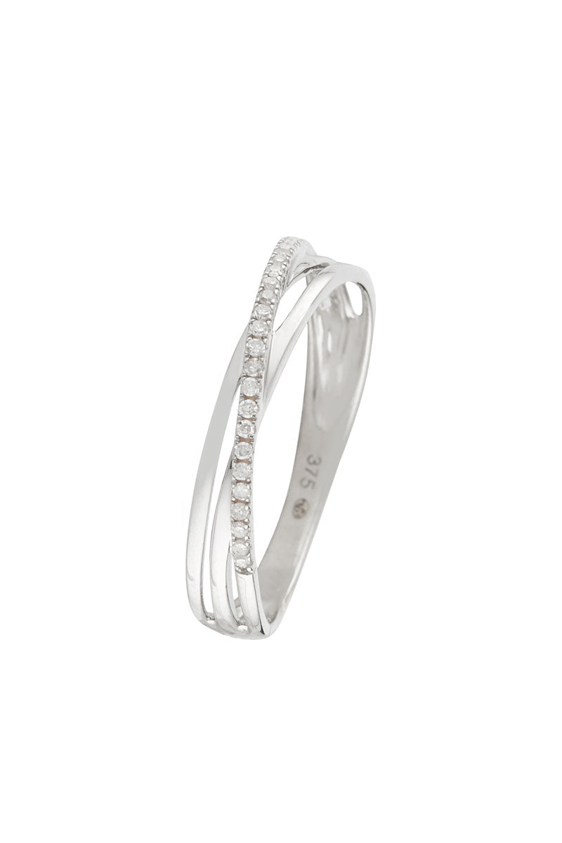 Bague "Kudai" D 0,269/17 - Or Blanc 375/1000